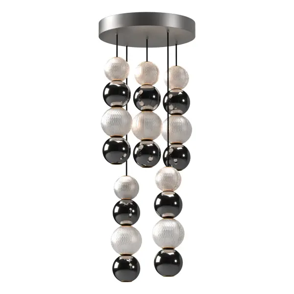 The Onyx 5-Light Multi Pendant transforms spaces with its jewelry-inspired design featuring meticulously cut spherical glass shades that create glittering illumination. The warm Natural Brass finish adds sophistication while integrated LED technology provides energy-efficient, warm white lighting perfect for dining rooms, foyers, and living spaces.