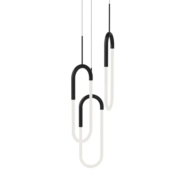 The Huron 3-Light Multi Pendant combines sleek extruded aluminum construction with frosted acrylic tubes for a sophisticated contemporary look. Integrated 3000K LED provides warm, inviting illumination perfect for dining and living spaces.