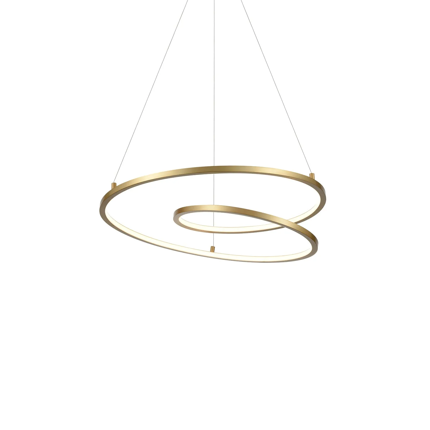 Twist LED Pendant in Antique Brass