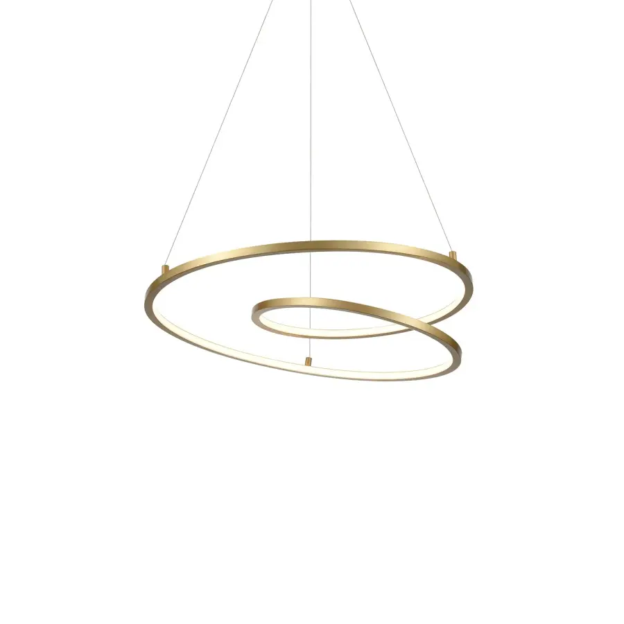 Twist LED Pendant in Antique Brass