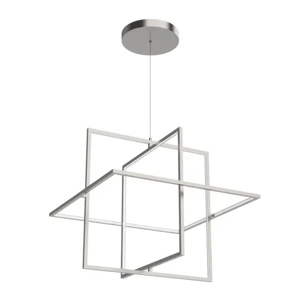 The Mondrian pendant brings museum-quality design to residential and commercial spaces with its geometric rectilinear frames that create an illusion of levitation. Integrated LED technology and negative space design make it both functional and visually striking.