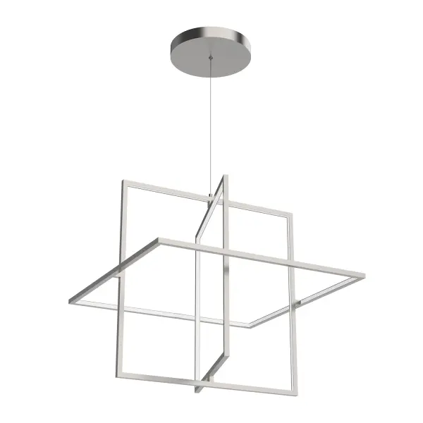 The Mondrian pendant brings museum-quality design to residential and commercial spaces with its geometric rectilinear frames that create an illusion of levitation. Integrated LED technology and negative space design make it both functional and visually striking. - alternate view