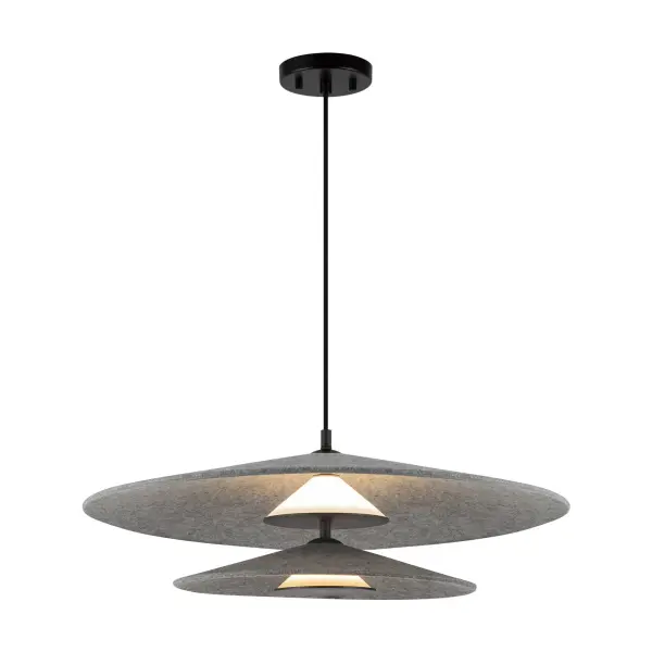 The Cruz 24-inch pendant combines modern geometric design with soft glass shading to create a stunning focal point. Integrated LED technology provides warm, ambient lighting perfect for contemporary spaces. - alternate view