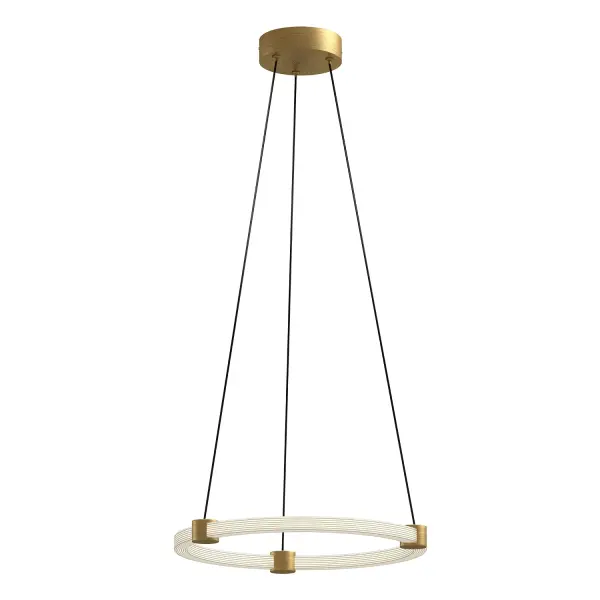 The Bruni pendant features adjustable circular rings with ribbed acrylic texture, offering personalized styling and warm LED illumination. Perfect for modern spaces requiring both ambient and task lighting.