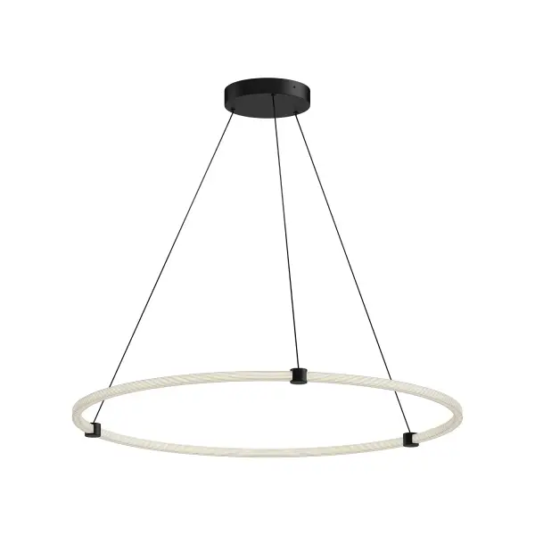 The Bruni 40-inch pendant combines modern geometric design with practical functionality. Its adjustable circular rings offer customizable styling while integrated LED technology provides ample warm lighting for any space.