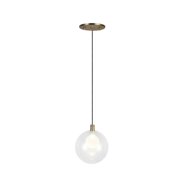 The Bolla 6-inch pendant combines contemporary style with practical integrated LED lighting. Its double-wall glass design creates visual depth while the black and copper finish adds warmth and sophistication to any space. - alternate view