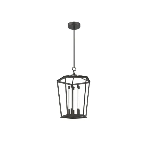 The Delphine pendant merges southern Creole-inspired design with contemporary LED efficiency. Its classic birdcage lantern frame in Urban Bronze finish creates visual interest while integrated 2700K LED filaments provide warm, inviting illumination.
