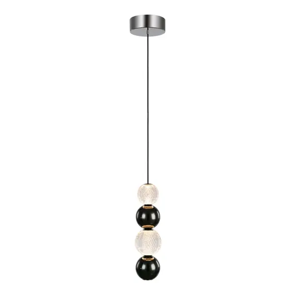 The Onyx pendant brings jewelry-inspired elegance to any space with its meticulously cut spherical glass shade that creates glittering light patterns. The integrated LED and Natural Brass finish combine modern efficiency with timeless style.