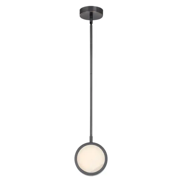 The Blanco pendant combines integrated LED technology with natural alabaster stone for a sophisticated transitional look. Each 6-inch head is adjustable for precise task lighting, making it ideal for kitchen islands and dining areas.