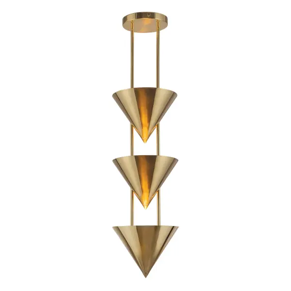 The Versus Pendant transforms lighting into sculptural art with its surrealist-inspired design by Jason Koharik. Metal cones in luxe Urban Bronze finish anchor on faux soapstone columns, creating dramatic silhouettes that cast ambient upward light.