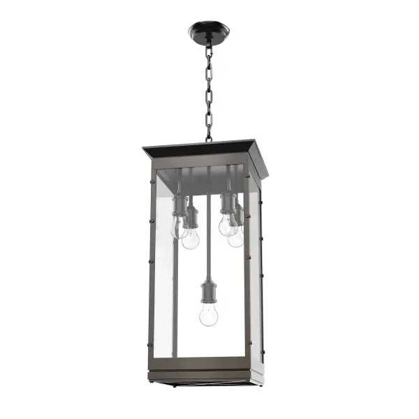 The Douglas Pendant elevates the traditional lantern with clean lines and refined details. Its 26-inch scale makes a bold statement while the Urban Bronze finish adds warmth and sophistication to any space. - alternate view