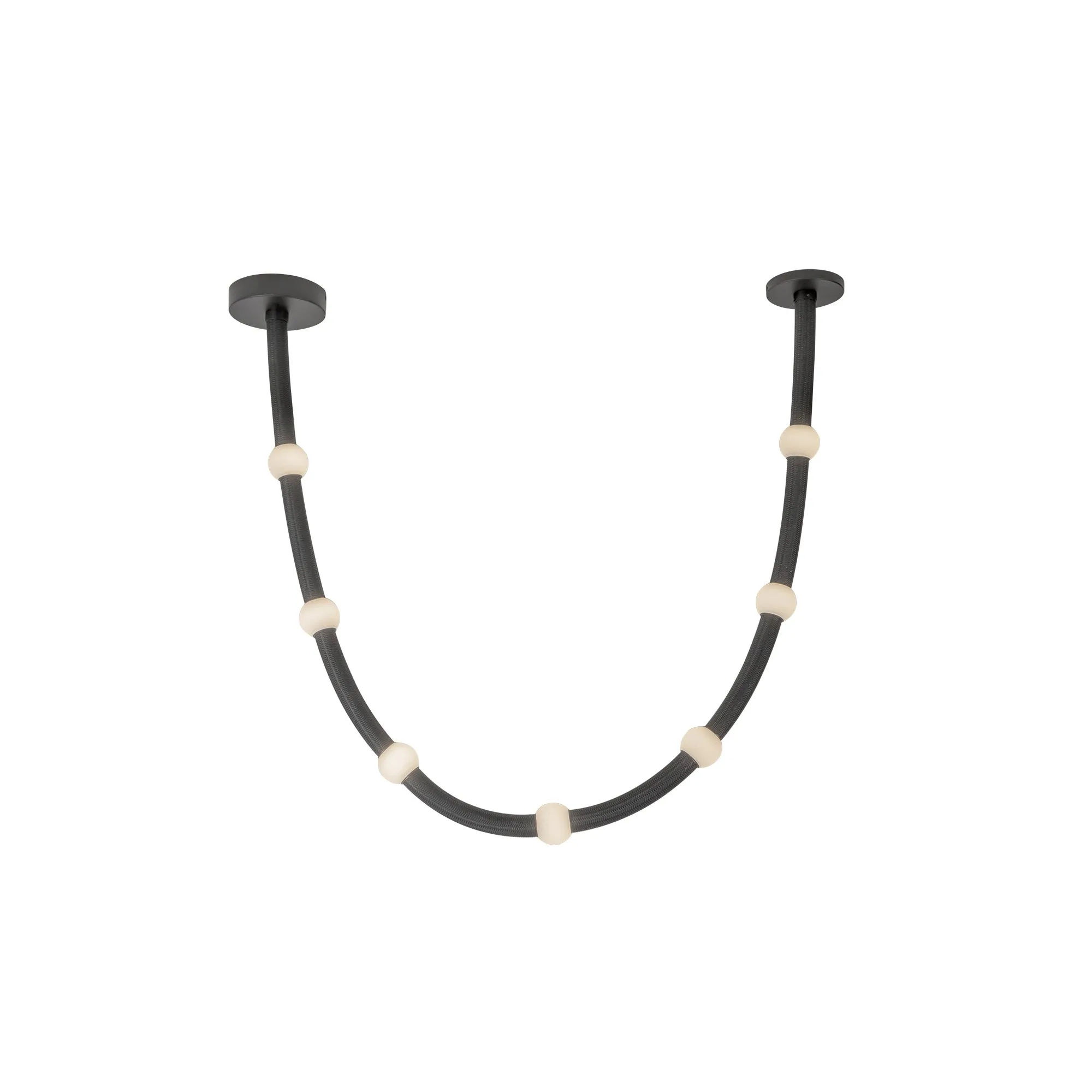 Corda LED Pendant in Black/Opal Glass