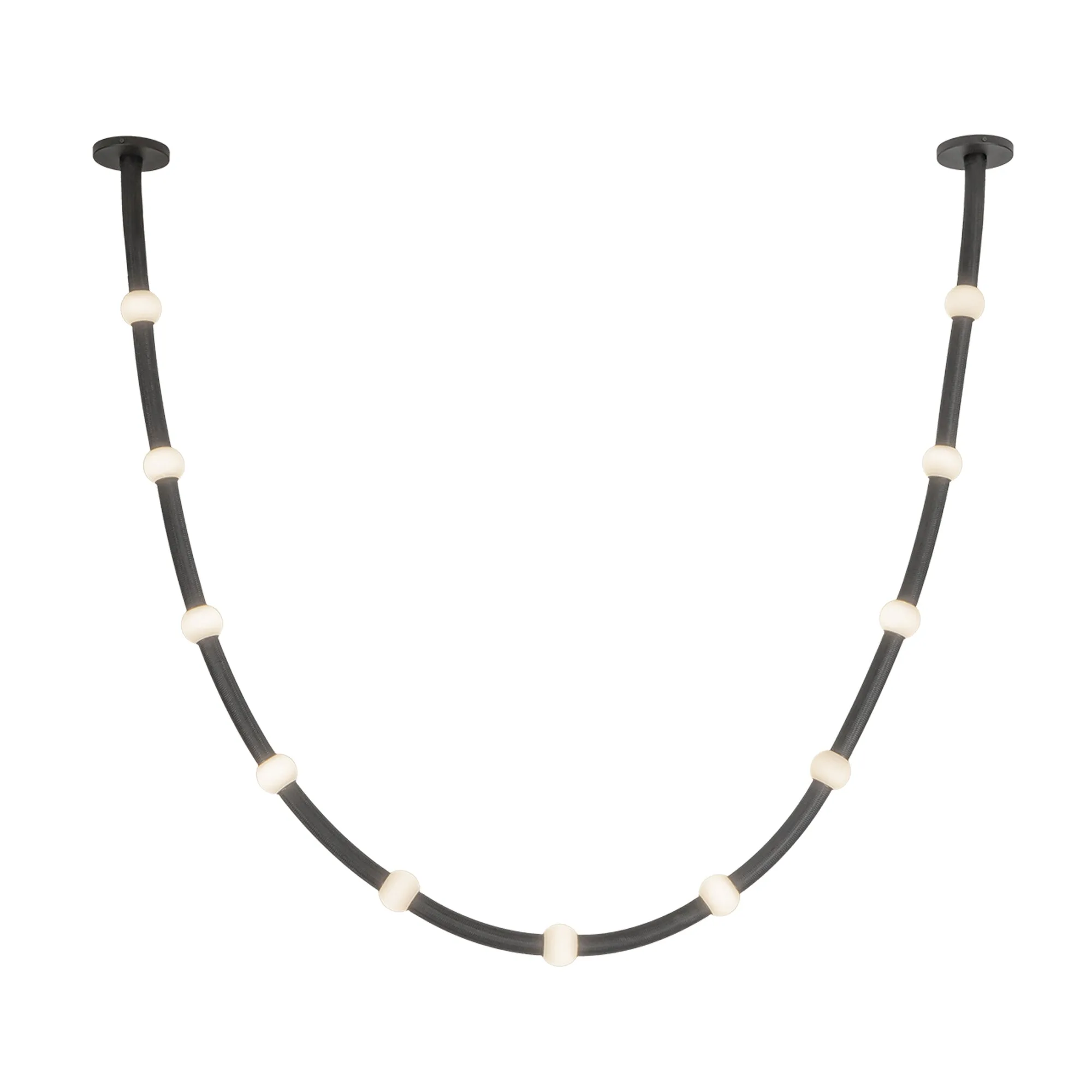Corda LED Pendant in Black/Opal Glass