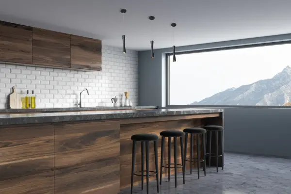 The Robson pendant combines contemporary design with functional up-and-down lighting. Its hour-glass aluminum shade and integrated 3000K LED create warm ambient illumination perfect for modern interiors. - alternate view