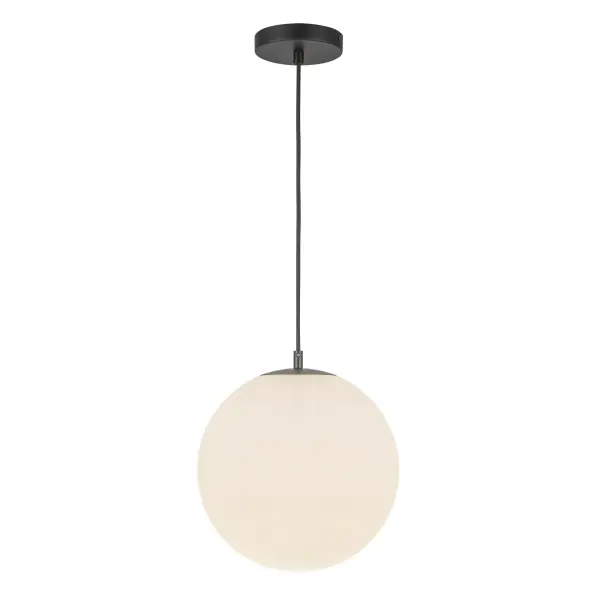 The Marco LED Pendant combines refined simplicity with modern functionality. Its 12-inch opal glass globe creates soft, welcoming illumination while the black cord and canopy add subtle contrast for a clean aesthetic.