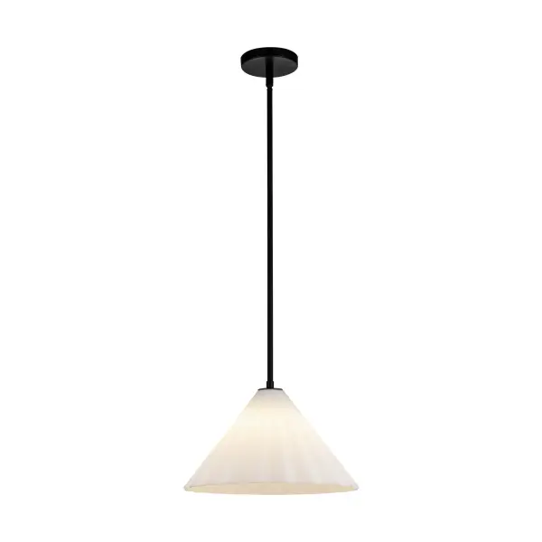 The Serena pendant combines contemporary design with timeless elegance through its distinctive pleated opal glass shade. The aged gold finish adds warmth while the diffused light creates sophisticated ambiance in any space.