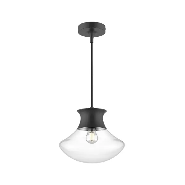 The Marcel pendant combines swooping bubble glass with minimalist metal frames for a sophisticated look. Its teardrop shade and organic curves create visual interest without overwhelming spaces, making it versatile for both residential and commercial settings.