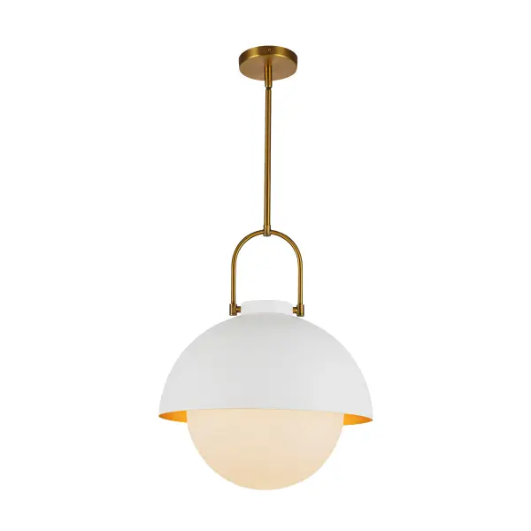 The Harper pendant blends classic mid-century design with fresh cottage appeal. Its organically curved metal shade and soft opal glass create warm, diffused light perfect for intimate spaces. The clean white finish adds versatility.