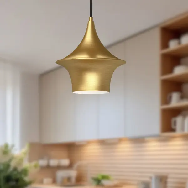 The Emiko pendant brings Wabi-Sabi philosophy to modern lighting with its sweeping organic metal shade. At 9 inches, this mini pendant works beautifully solo or in multiples, offering understated sophistication in matte black. - alternate view