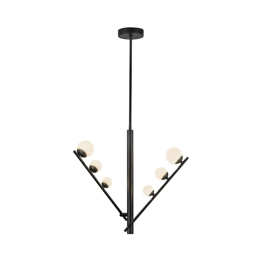 Cypress LED Pendant in Brushed Gold with Opal Glass