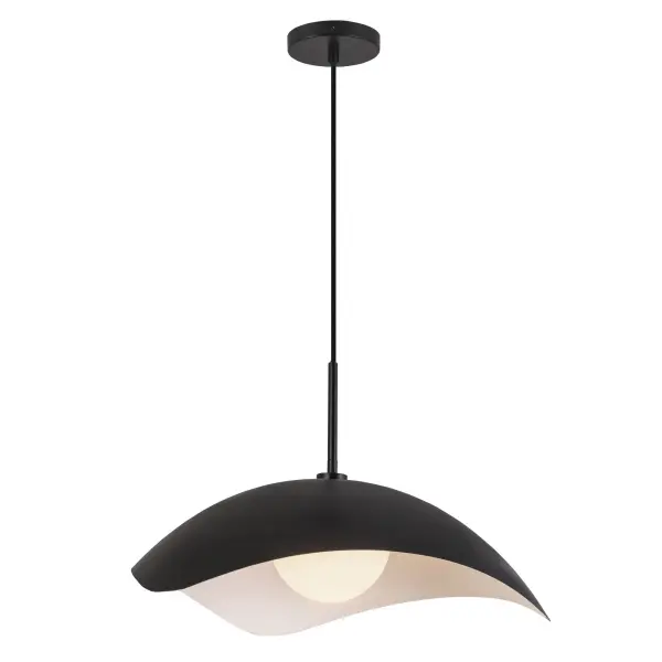 The Kirby pendant brings a soft, natural aesthetic with its organically wavy ceramic shade in a beautiful cerulean finish. Perfect for adding a subtle pop of color while maintaining timeless appeal in modern spaces.