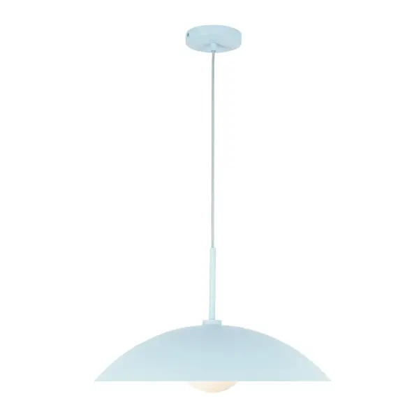 The Regent 19-inch pendant combines classic wide dome styling with modern cerulean finish and opal diffuser for soft, elegant illumination. Versatile enough for kitchens, dining rooms, and bedrooms with easy installation. - alternate view