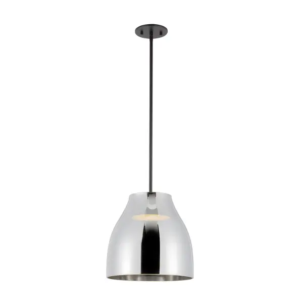 The Trinity 12-inch pendant combines contemporary styling with practical versatility. Its integrated LED provides warm 3000K lighting, while the black and chrome finish offers a sophisticated two-tone look that works across multiple design schemes.
