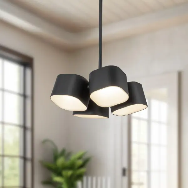 The Arena pendant reimagines stadium lighting with an organic modern twist. Its hollow cube design radiates warmth through integrated 3000K LED, creating sophisticated ambiance perfect for contemporary interiors. - alternate view