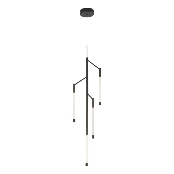 The Motif 38-inch pendant combines clean linear design with warm LED filament technology in refractive cylinders. Its modern aesthetic and substantial size make it perfect for kitchen islands and dining areas. - alternate view