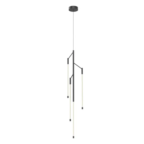 The Motif 46-inch pendant combines clean architectural lines with warm LED filament technology in refractive cylinders. Its modern aesthetic and substantial size make it perfect for kitchen islands and dining tables.