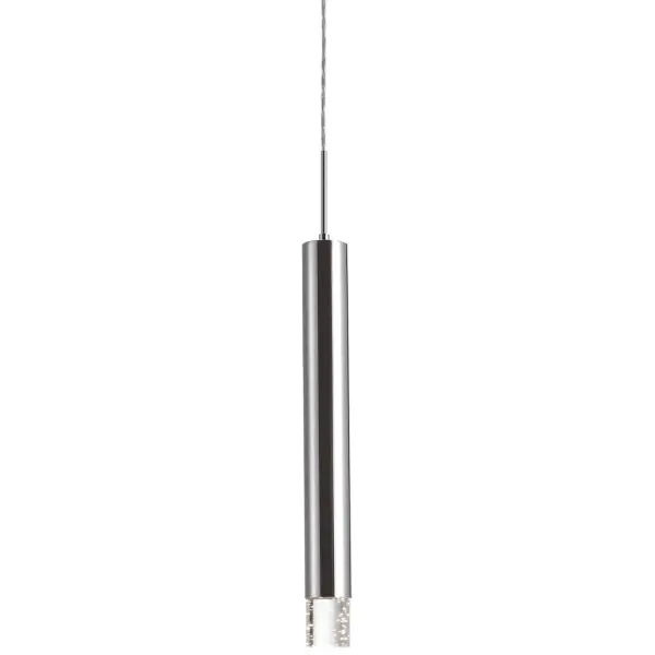 The Pendula combines a long sleek metal housing with a distinctive bubble-encased crystal detail, creating a sophisticated contemporary look. Integrated 3000K LED provides warm illumination perfect for task and ambient lighting.