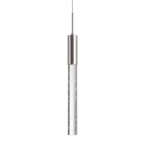 The Pendula combines modern minimalism with elegant crystal detailing. Its long metal housing and bubble-encased crystal create visual interest while the integrated 3000K LED provides warm, efficient lighting perfect for task and ambient applications.
