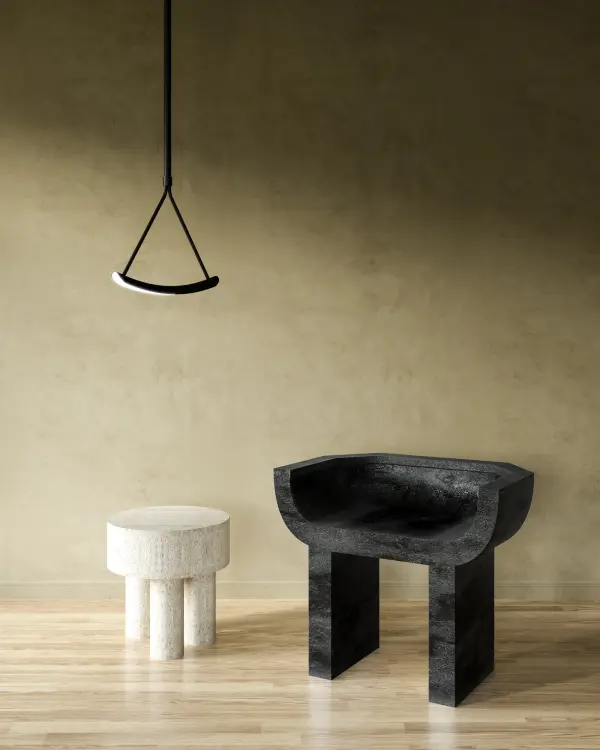 The Mobil pendant brings artistic movement to modern spaces with its wishbone-shaped design that creates a delicate visual balance. Perfect for breaking up linear spaces or adding interest to high ceilings with integrated warm LED lighting. - alternate view