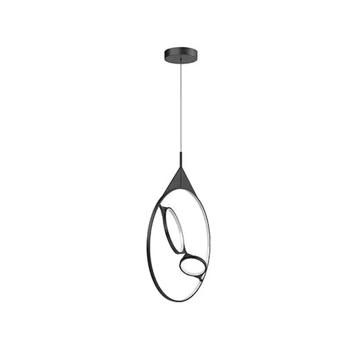 The Serif 24" pendant combines clean geometric lines with artistic versatility. Its adjustable ring design allows customization from minimal uniform circles to free-form sculptural arrangements, making it both functional lighting and dimensional art.