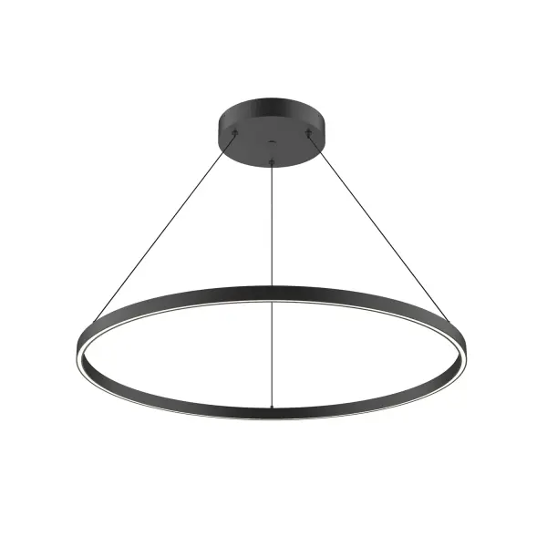 The Cerchio 36-inch pendant combines minimalist design with functional LED lighting. Its extruded aluminum construction with rectangular profile and flush diffuser delivers clean, contemporary style ideal for kitchen islands and dining areas.