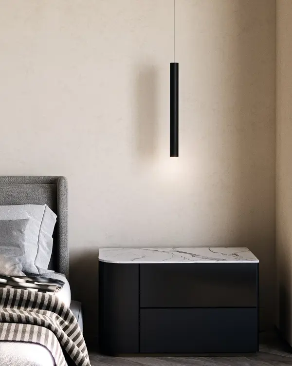 The Mason 14-inch pendant reimagines the classic cylinder silhouette with integrated LED technology and a sophisticated vintage brass finish. Perfect for modern and contemporary spaces, this fixture delivers warm 3000K lighting with dimmable functionality and easy installation. - alternate view