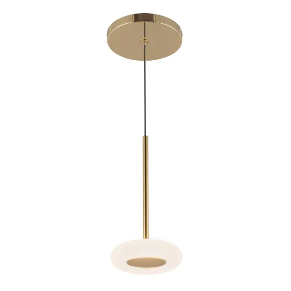 The Stephord pendant combines gracefully curved clear glass with metallic brass accents and integrated 3000K LED lighting. Its compact 4-inch size makes it perfect for multiples over islands or as accent lighting in intimate spaces.