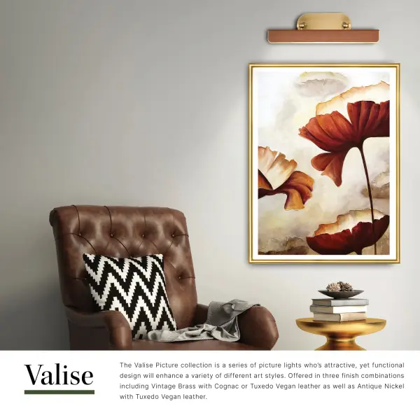 Elegant Picture Light with Warm Brass and Leather Accents - Image 6
