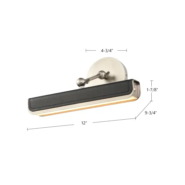 Elegant Picture Light with Warm Brass and Leather Accents - Image 7