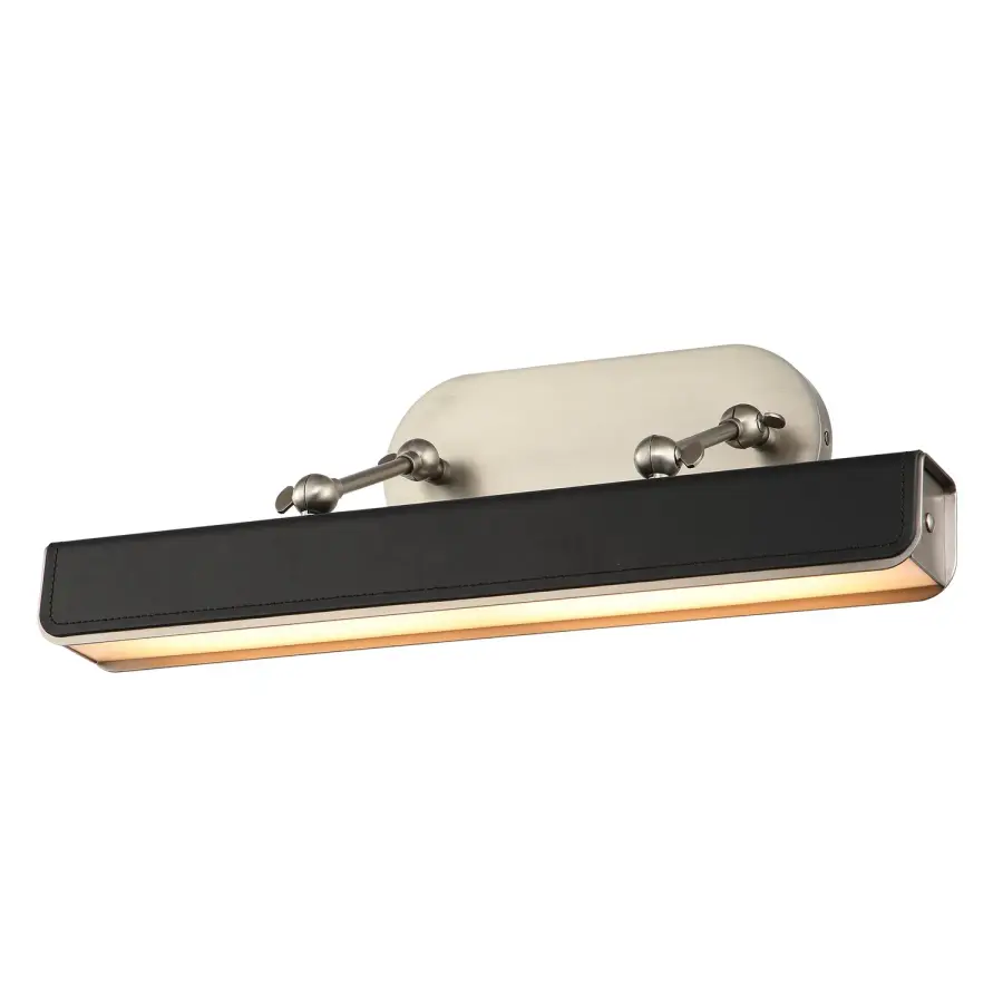 Elegant Picture Light with Warm Brass and Leather Accents - Image 1