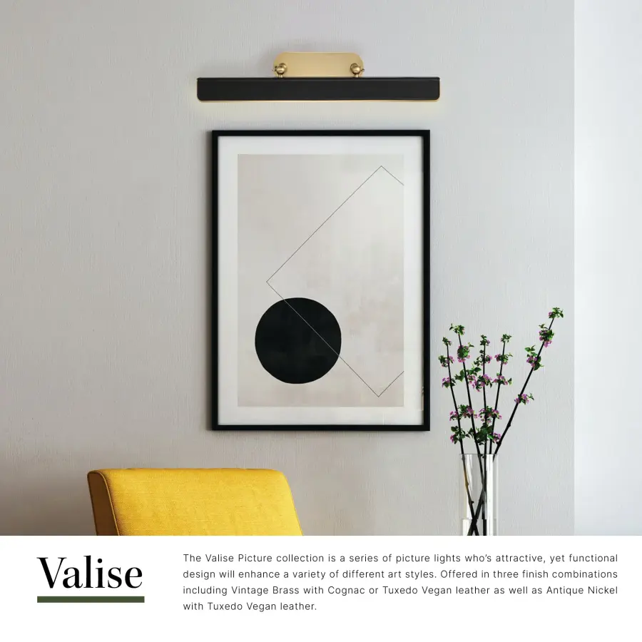 Elegant Picture Light with Warm Brass and Leather Accents - Image 7