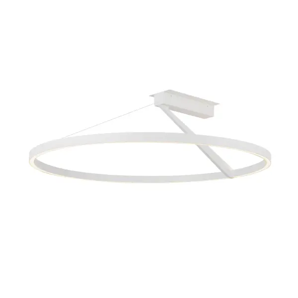 The Roda 31-inch semi-flush mount combines minimalist Scandinavian aesthetics with practical integrated LED technology. Its wheel-inspired design and selectable color temperature make it adaptable to various spaces and moods.