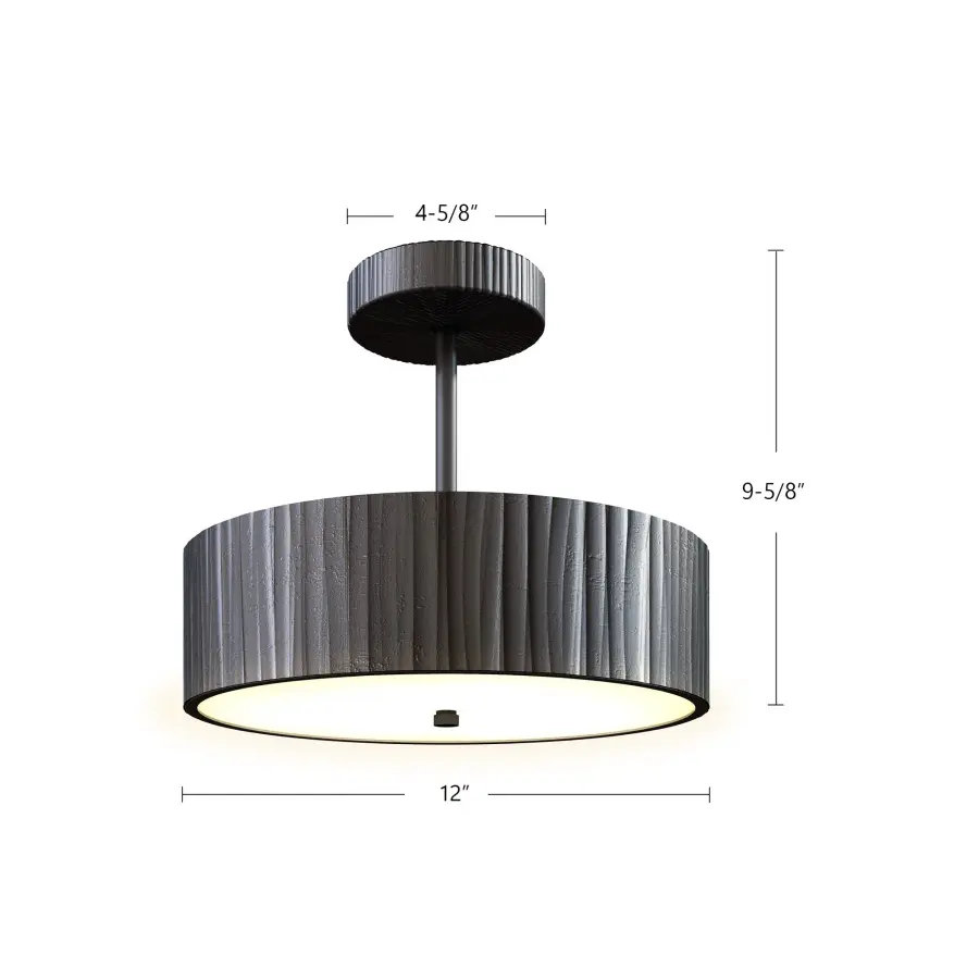 Kensington 12-Inch Semi-Flush Mount in Vintage Brass - Image 8