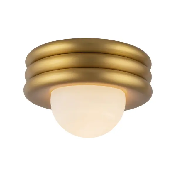 The Harvey semi-flush mount combines clean minimalist aesthetics with artistic curved metal rings encircling a natural oval diffuser. Its bold yet simple design makes an effortless statement in any space.