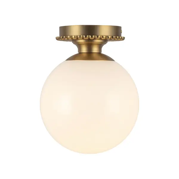 The Otis Semi-Flush Mount brings vintage Moroccan charm to modern spaces with its decorative canopy details and warm brushed gold finish. At 8 inches, it's perfectly sized for hallways, entryways, and smaller rooms.