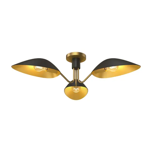 The Oscar semi-flush mount brings old Hollywood elegance to contemporary spaces with its distinctive teardrop glass shades and mixed-metal finish. Perfect for making a sophisticated statement in medium-sized rooms.
