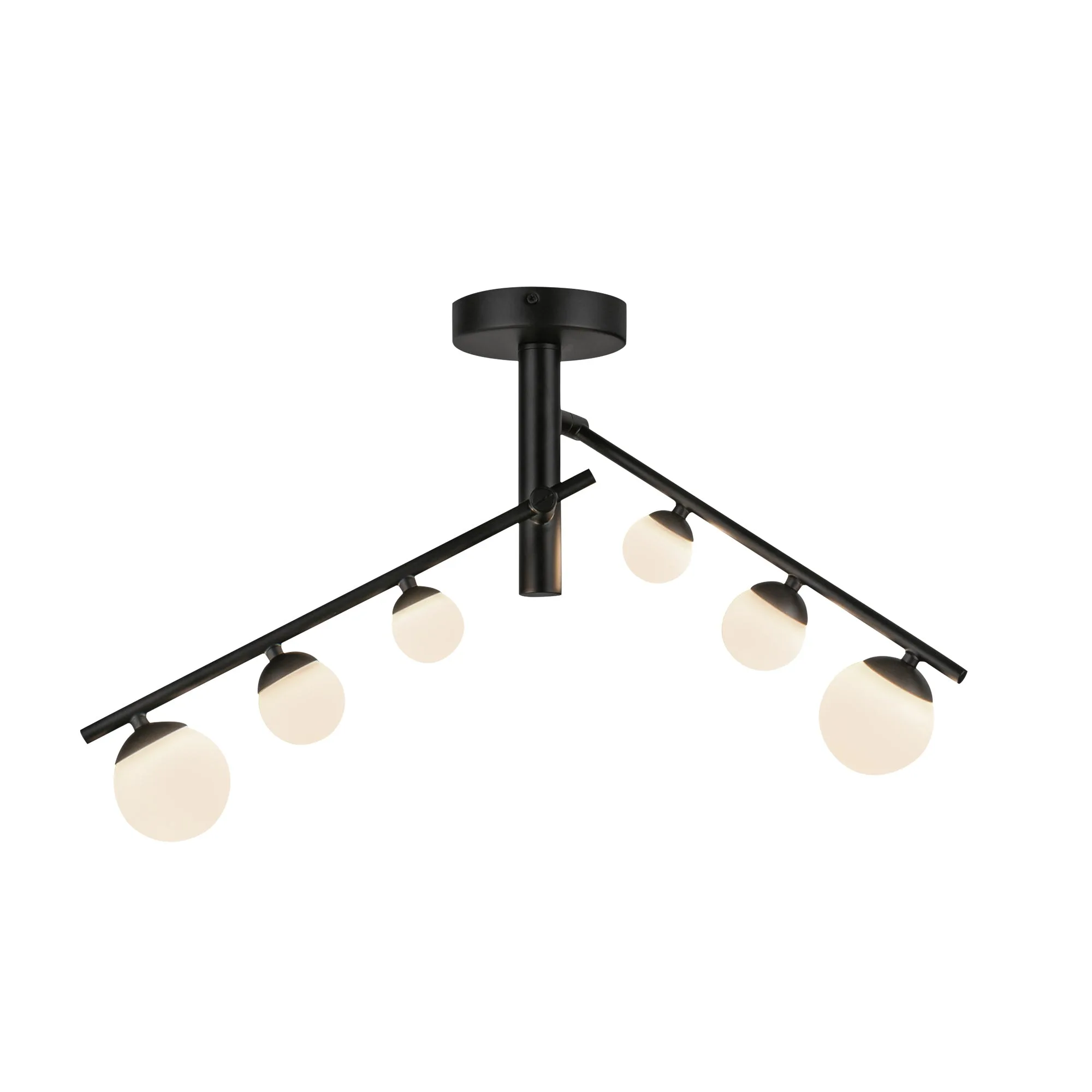 Cypress LED Semi-Flush Mount in Brushed Gold/Opal Glass