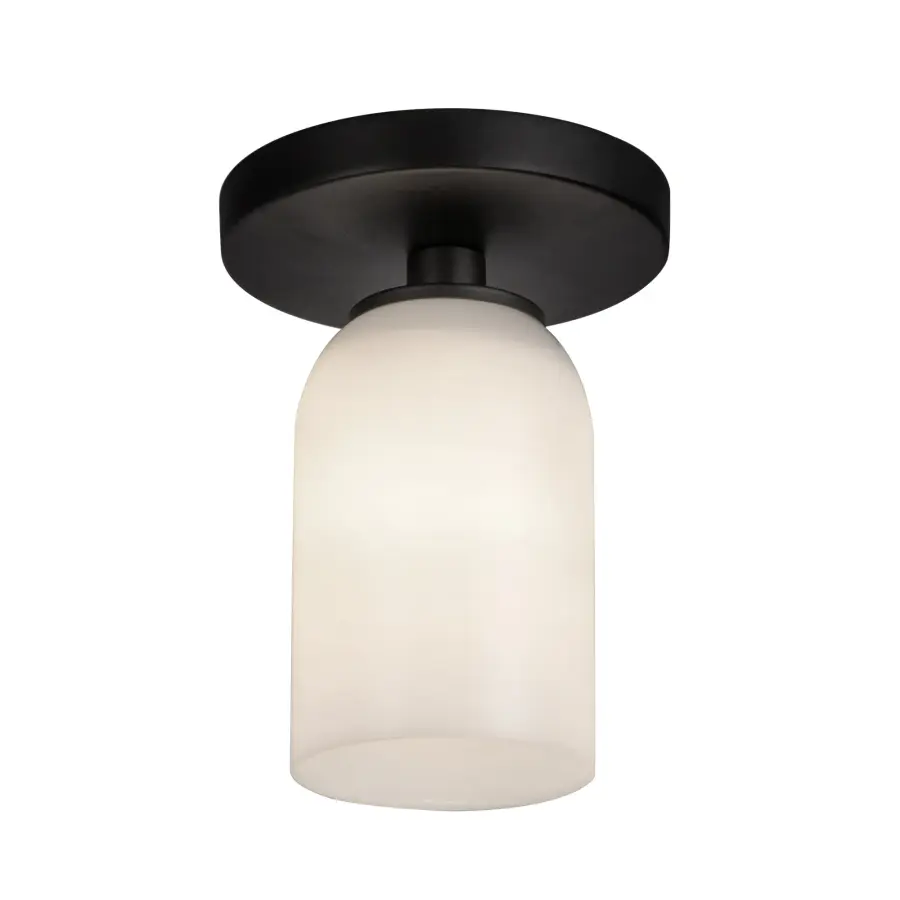 Nola One Light Semi-Flush Mount in Black