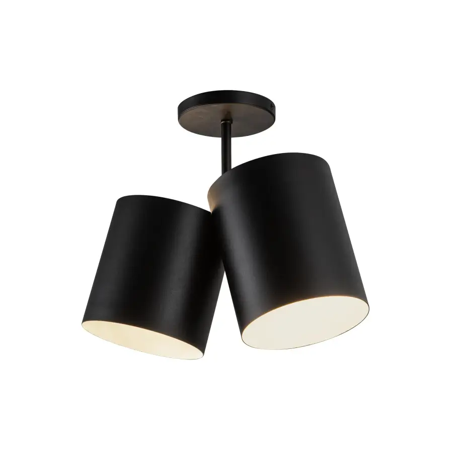 Keiko 14-Inch Semi-Flush Mount in Matte Black - Image 1