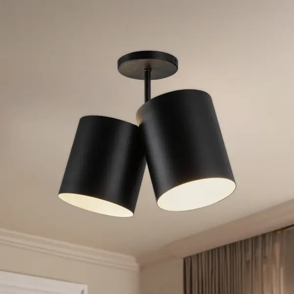 Keiko 14-Inch Semi-Flush Mount in Matte Black - Image 3